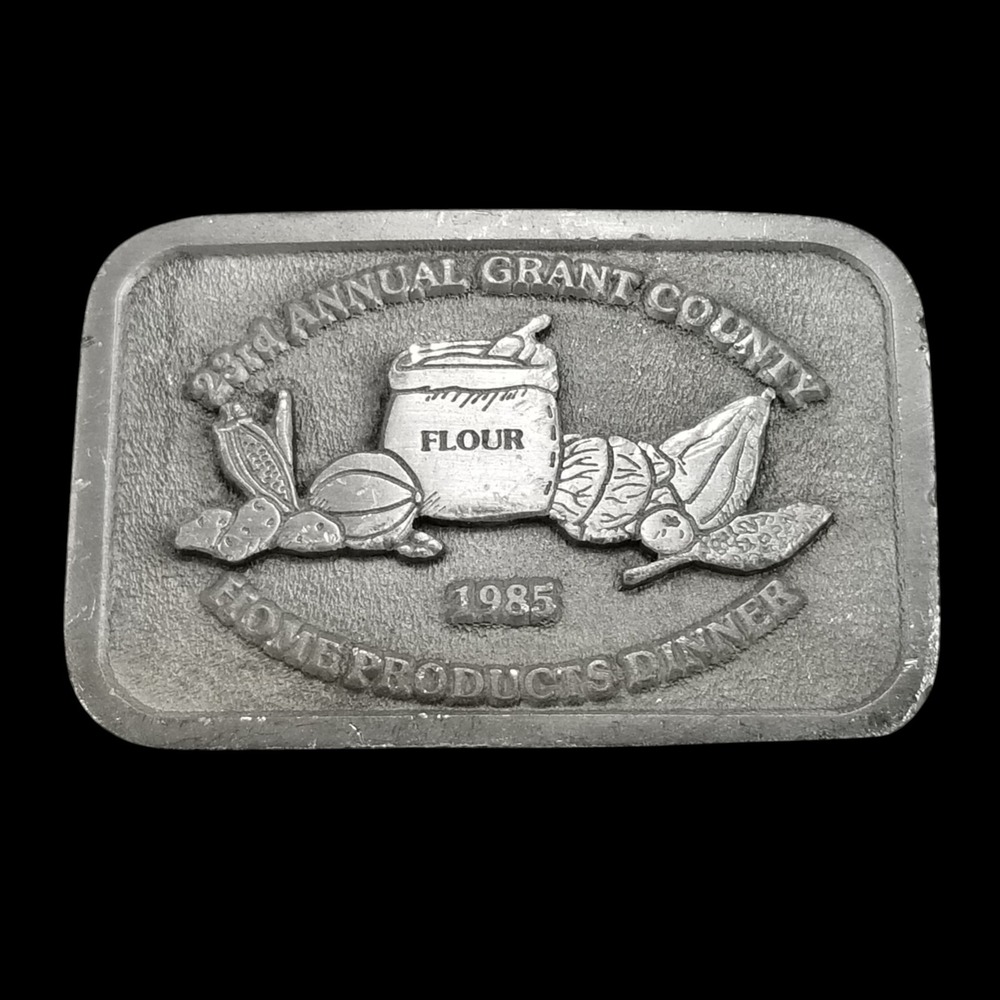 1985 23rd Annual Grant County Home Products Dinner Belt Buckle CDHit‎ USA Made